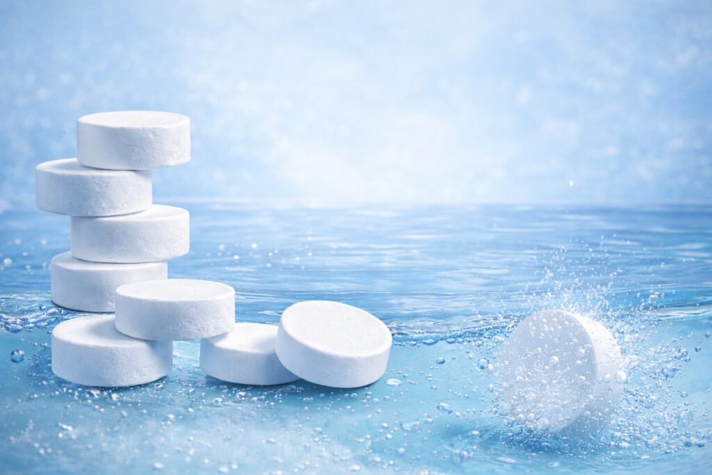 Tabletki solne, które wpadają do wody